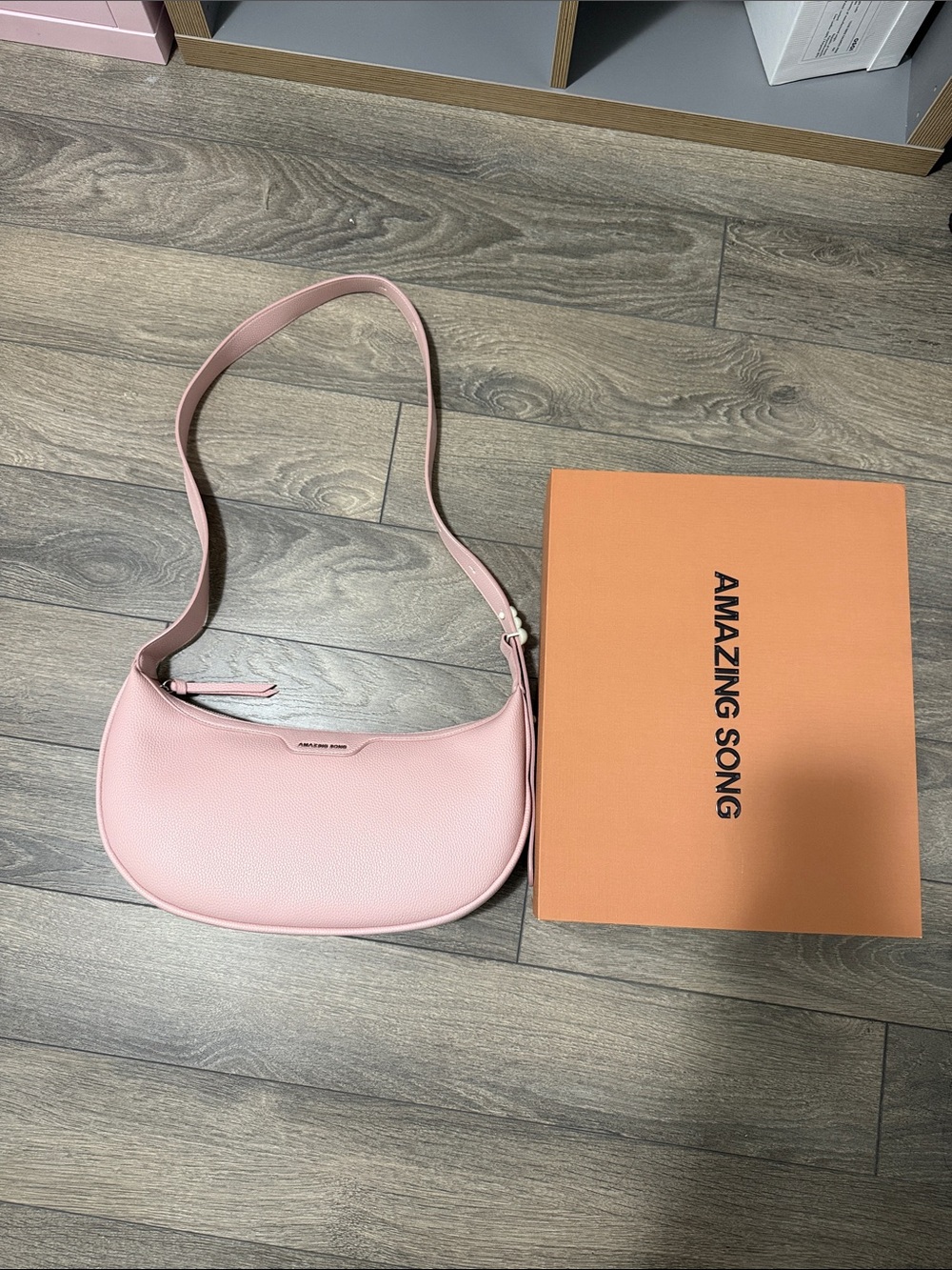 Soft Pink Crescent Shoulder Bag
